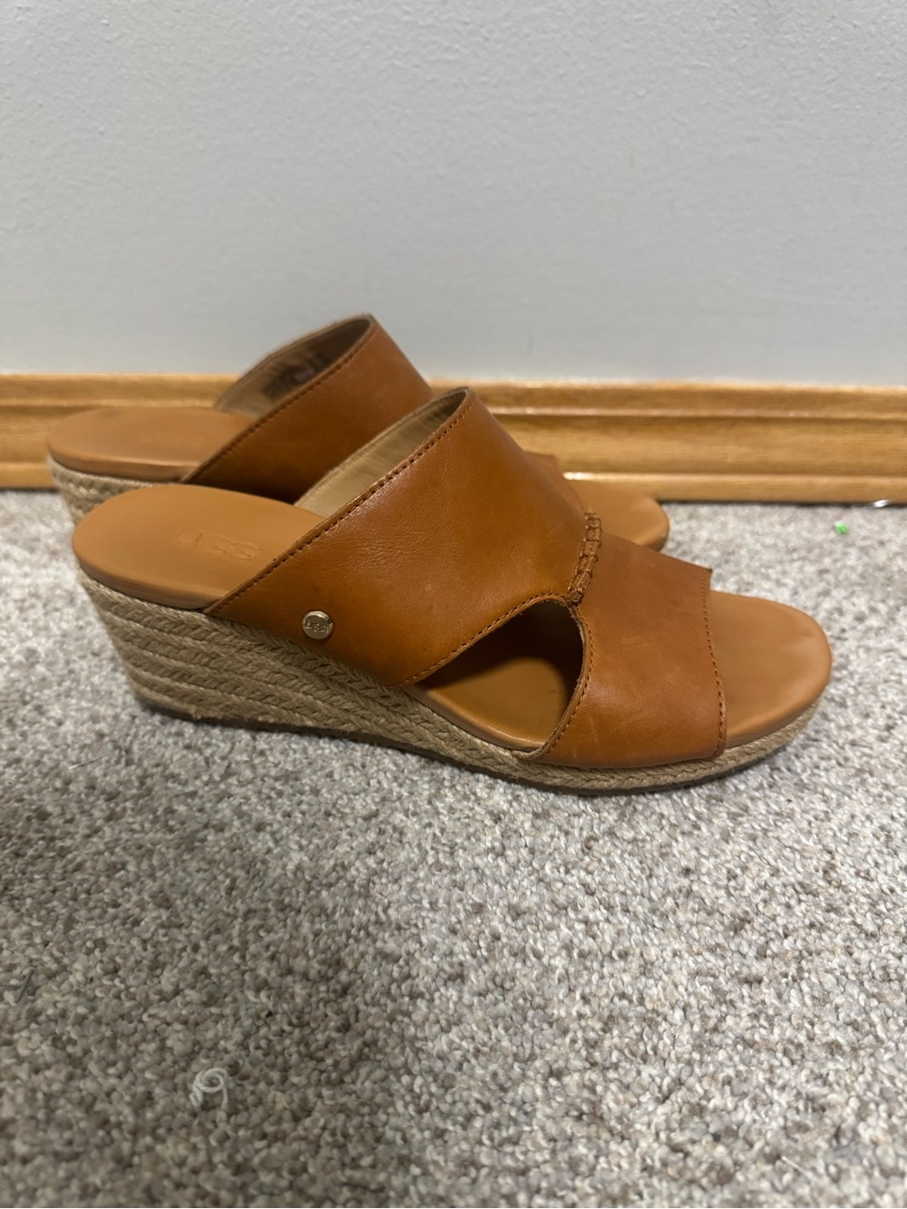 UGG Eirene Leather Espadrille Wedge Sandals - Picture 3 of 11